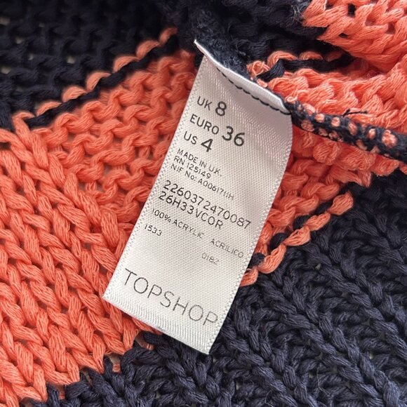 Topshop Knitted Striped Top in Black / Peach ASO Blake Lively Gossip Girl Set - Picture 6 of 8